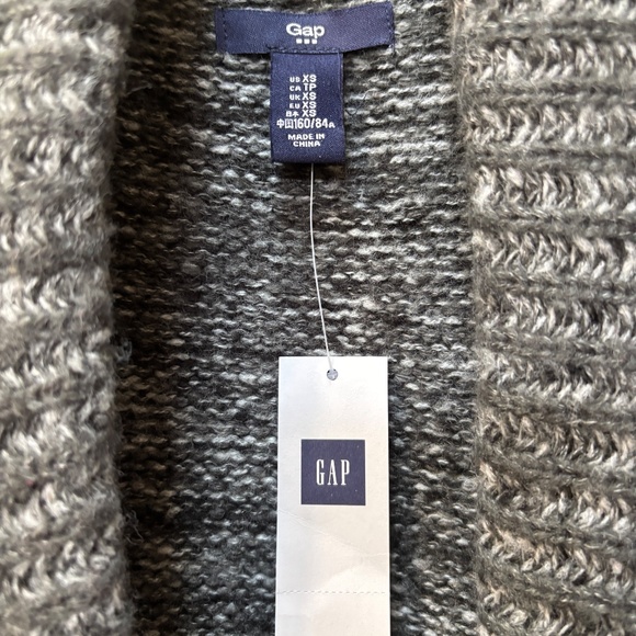 Gap Shawl Collar Tie Waist Black/White Cardigan Wrap Size XS NWT - Picture 4 of 9